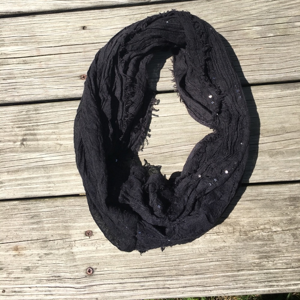 Black sequin infinity scarf